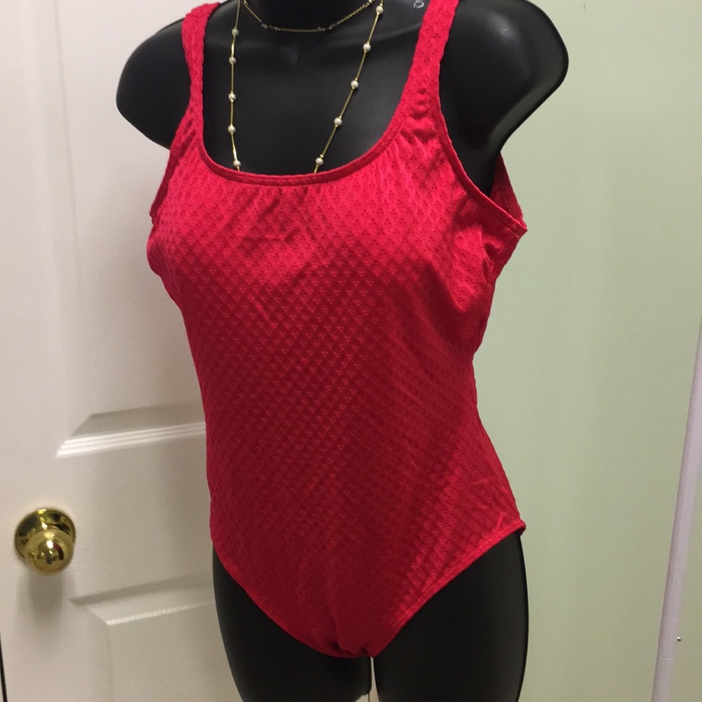1- piece swimsuit, red, size 14